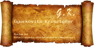 Gyurkovits Krisztofer névjegykártya
